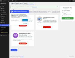Page screenshot: Structured Data &rarr; Settings &rarr;  Services