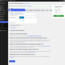 Page screenshot: Structured Data &rarr; Settings &rarr;  Support