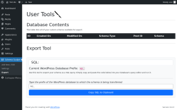 Page screenshot: Schema Scalpel → Export