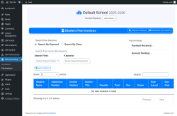Page screenshot: SM Accounting → Fee Invoices