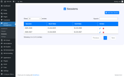 Page screenshot: School Management → Sessions