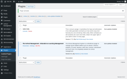 Page screenshot: Plugins ‹ Test site — WordPress