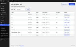 Page screenshot: School supplies