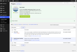 Page screenshot: Plugins &lsaquo; Test site &mdash; WordPress
