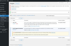 Page screenshot: Plugins ‹ Test site — WordPress
