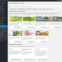 Page screenshot: Seamless Donations → Add-ons