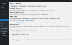 Page screenshot: Tools → Search & Replace → Credits