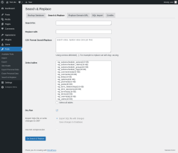 Page screenshot: Tools → Search & Replace → Search & Replace