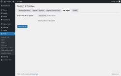 Page screenshot: Tools → Search & Replace → SQL Import