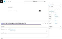 Page screenshot: Add Post &lsaquo; Test site &mdash; WordPress