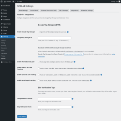 Page screenshot: Settings &rarr; SEO 44 &rarr; Integrations