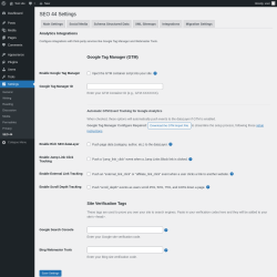 Page screenshot: Settings &rarr; SEO 44 &rarr; Integrations