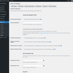 Page screenshot: Settings &rarr; SEO 44 &rarr; Integrations