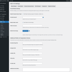 Page screenshot: Settings &rarr; SEO 44 &rarr; Social Media