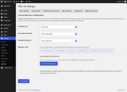 Page screenshot: Settings &rarr; SEO 44 &rarr; Migration Settings