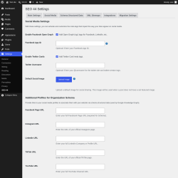 Page screenshot: Settings &rarr; SEO 44 &rarr; Social Media