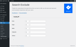 Page screenshot: Settings → Search Exclude