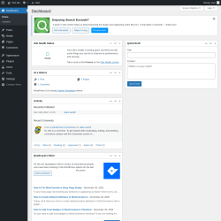 Page screenshot: Dashboard &lsaquo; Test site &mdash; WordPress