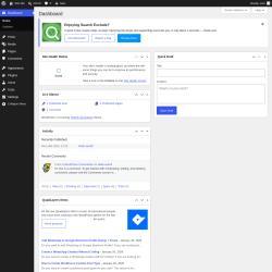 Page screenshot: Dashboard &lsaquo; Test site &mdash; WordPress