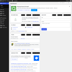Page screenshot: Dashboard &lsaquo; Test site &mdash; WordPress