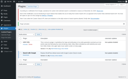 Page screenshot: Plugins ‹ Test site — WordPress