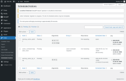 Page screenshot: Tools → Scheduled Actions