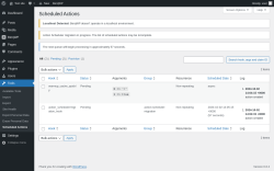 Page screenshot: Tools → Scheduled Actions