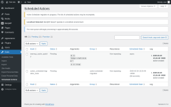 Page screenshot: Tools → Scheduled Actions
