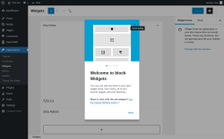 Page screenshot: Widgets &lsaquo; Test site &mdash; WordPress