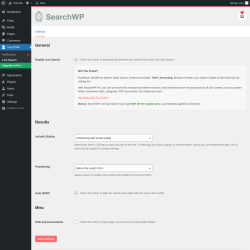 Page screenshot: SearchWP &lsaquo; Test site &mdash; WordPress