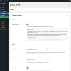 Page screenshot: SearchWP &lsaquo; Test site &mdash; WordPress