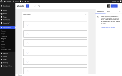 Page screenshot: Widgets &lsaquo; Test site &mdash; WordPress
