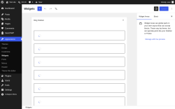 Page screenshot: Widgets &lsaquo; Test site &mdash; WordPress