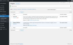 Page screenshot: Plugins &lsaquo; Test site &mdash; WordPress