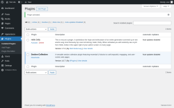 Page screenshot: Plugins &lsaquo; Test site &mdash; WordPress