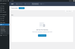 Page screenshot: SCF → Taxonomies