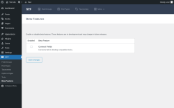 Page screenshot: SCF → Beta Features