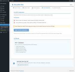 Page screenshot: SecurePie SSO &rarr; 
			
			Test Configuration		