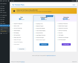Page screenshot: SecurePie SSO &rarr; Premium Plans