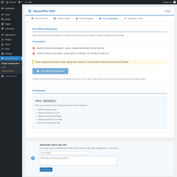 Page screenshot: SecurePie SSO &rarr; 
			
			Test Configuration		