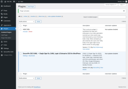 Page screenshot: Plugins &lsaquo; Test site &mdash; WordPress