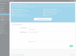 Page screenshot: Security S.A.F. &rarr; Settings
