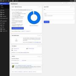 Page screenshot: Dashboard &lsaquo; Test site &mdash; WordPress