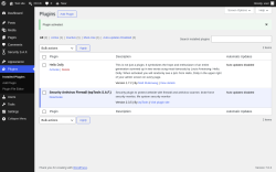 Page screenshot: Plugins &lsaquo; Test site &mdash; WordPress