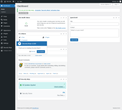 Page screenshot: Dashboard ‹ Test site — WordPress
