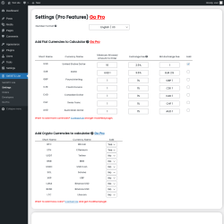 Page screenshot: Sell BTC Lite → Settings