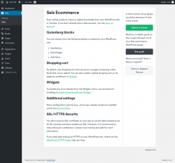 Page screenshot: Selz &rarr; Help