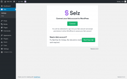 Page screenshot: Selz Settings &lsaquo; Test site &mdash; WordPress