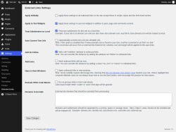 Page screenshot: Settings &rarr; External Links