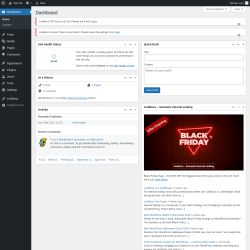 Page screenshot: Dashboard ‹ Test site — WordPress